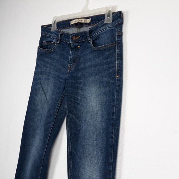 ZARA Women's Core Slim Jeans Size 6 Trafaluc Medium Wash Blue Denim Low Rise - Picture 3 of 14
